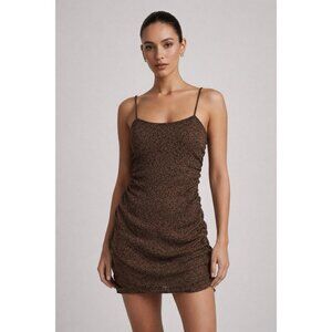 Ganni Mini Dress Brown Black Size Medium